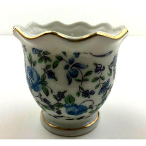 Vintage Richard Japan Shaving Mug Shabby Chic Blue Rose Gold Trim Tulip Shape